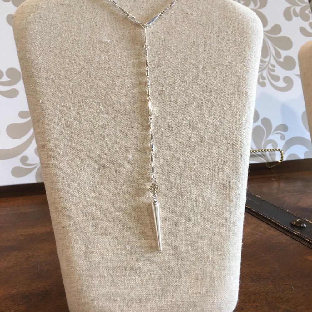Stella and dot silver and pave necklace